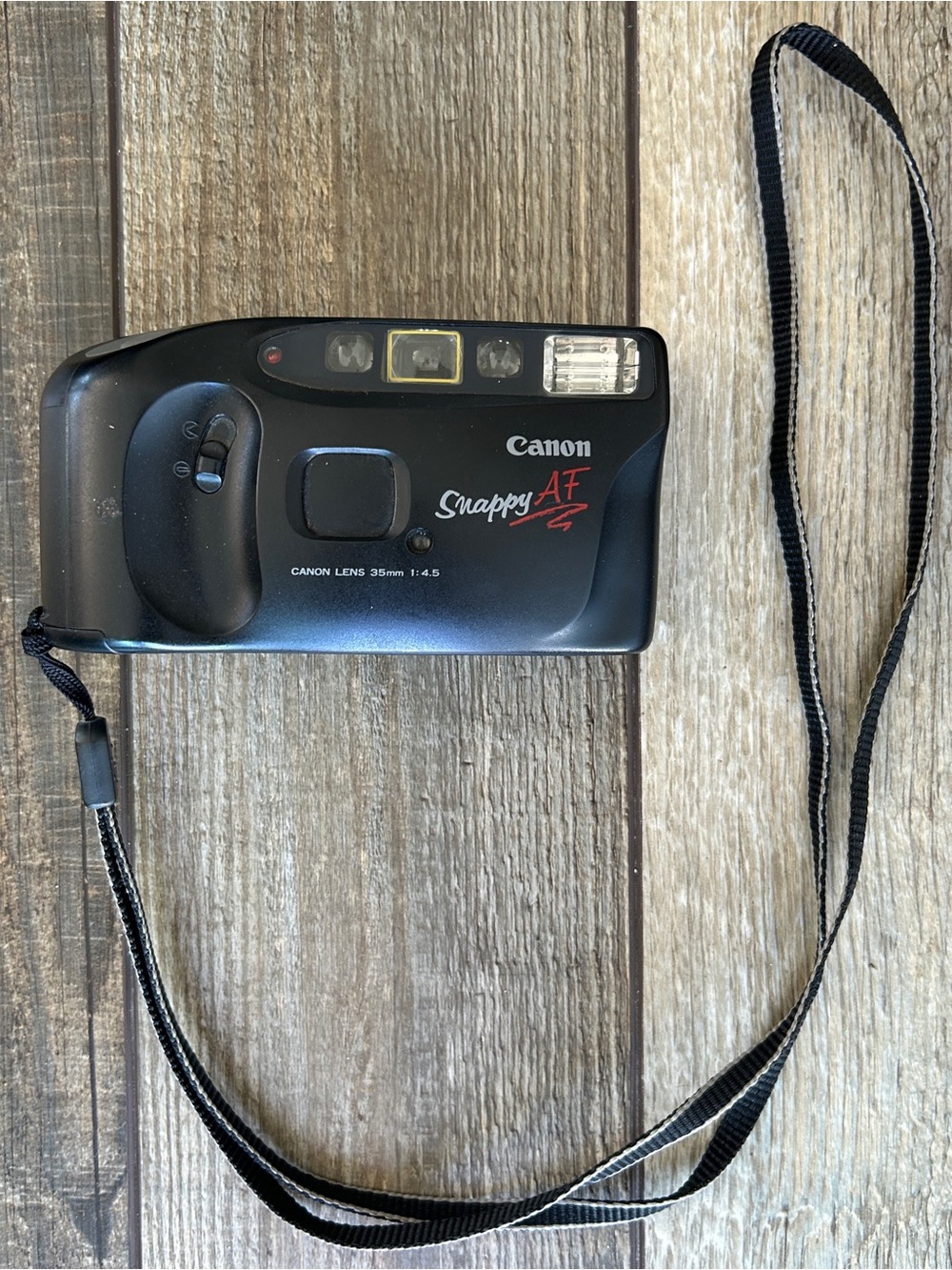 Canon Snappy AF Compact Film Camera in Black with Wrist Strap